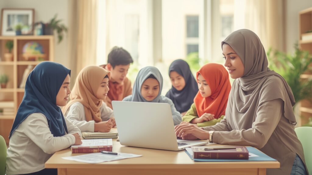 lucid origin professional photo of a modern islamic online sch 0